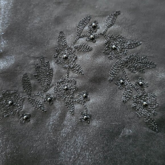 Nordstom Floral Embroidery & Beaded Mini Evening Purse Bag | Like New | Black - Picture 5 of 8